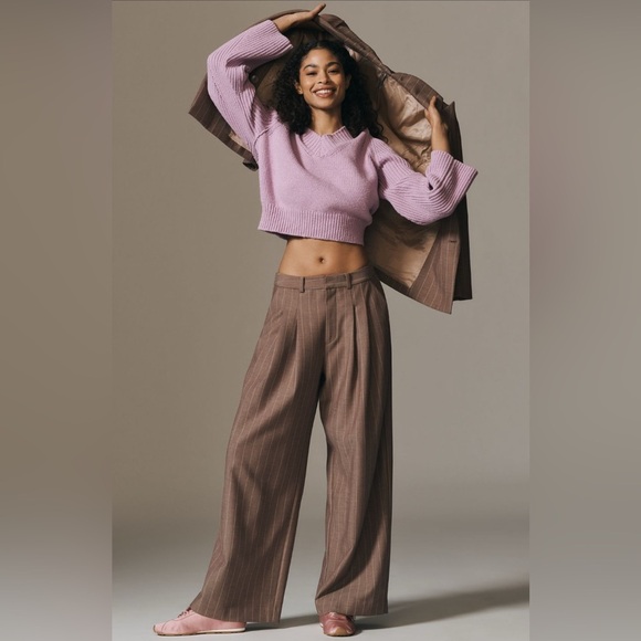 NWT! By Anthropologie Lilac Bell-Sleeve V-Neck Sweater - Size 1X 🎶 - Picture 7 of 16